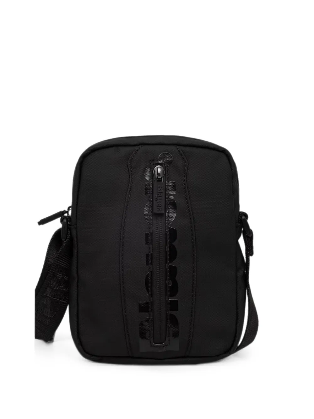 Blauer logo-print zip-fastening messenger bag - Nero