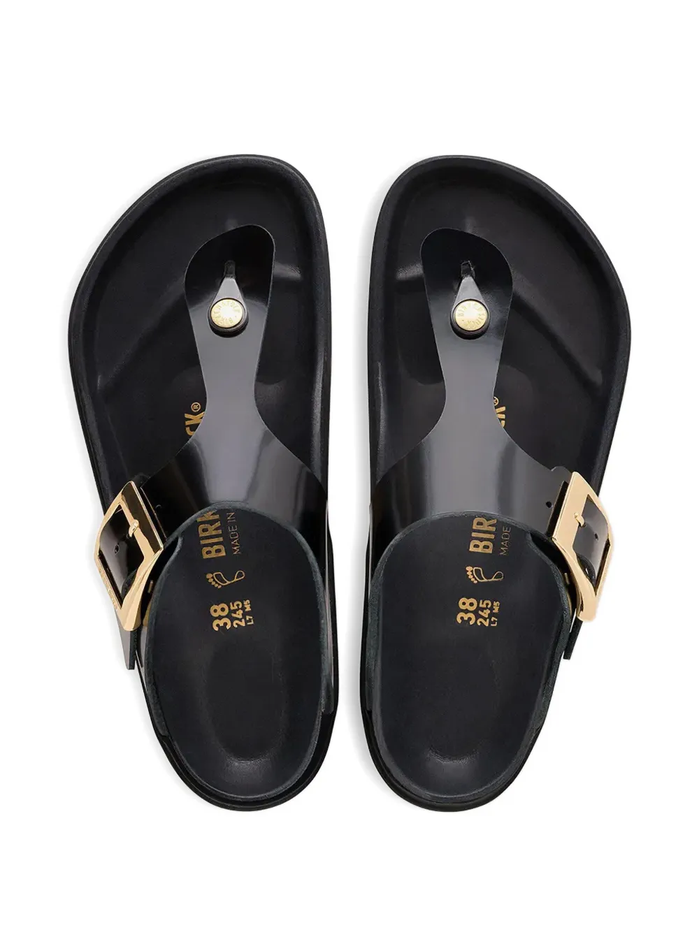 Birkenstock Gizeh sandalen met gespsluiting Zwart