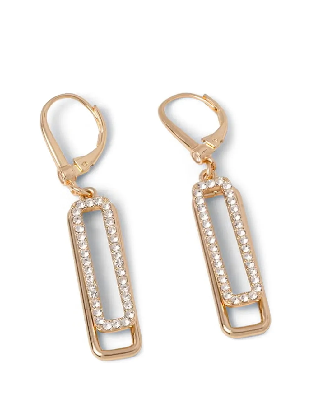 DKNY crystal-embellished geometric earrings - Gold