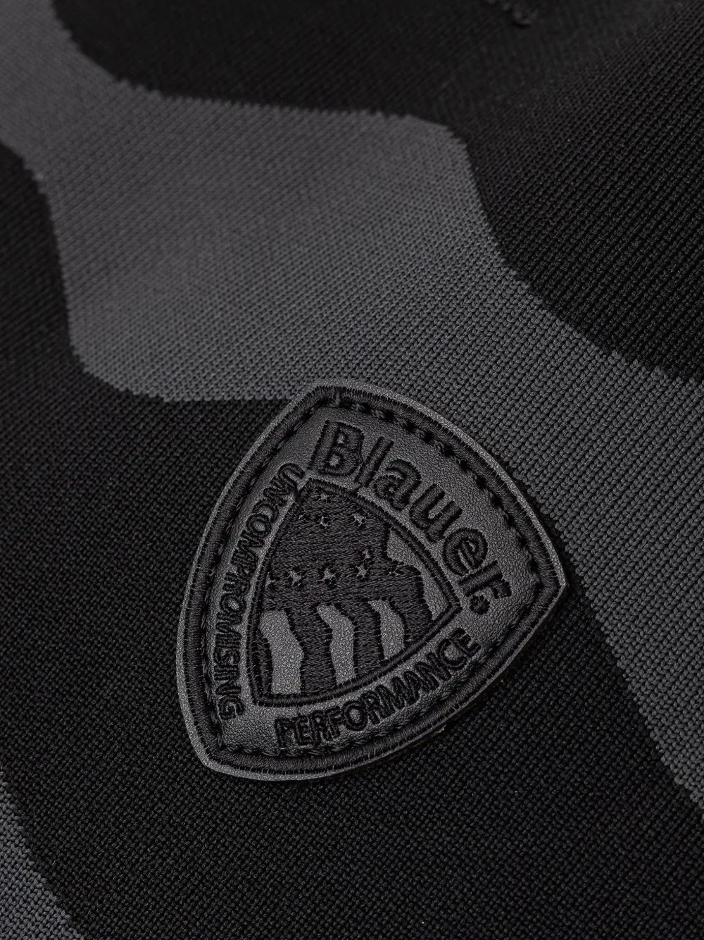 Blauer wave-pattern logo-patch tote bag Zwart