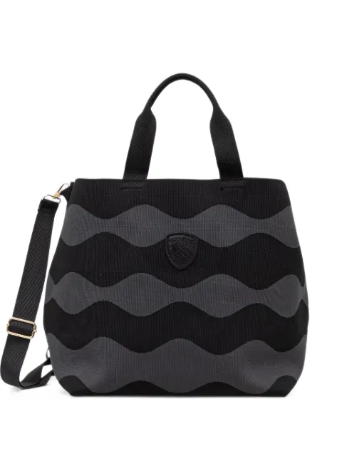 Blauer wave-pattern logo-patch tote bag