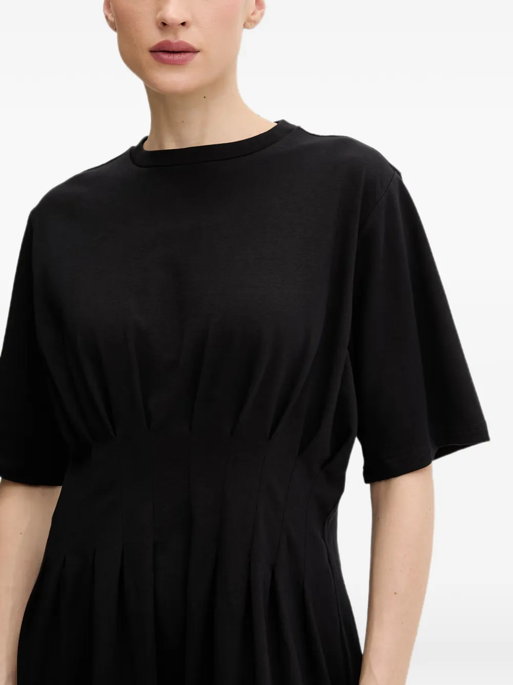 Gestuz GZinez mini-jurk met korte mouwen en geplooide taille Zwart