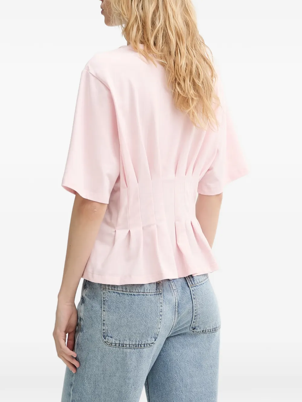 Gestuz GZinez geplooid peplum T-shirt Roze