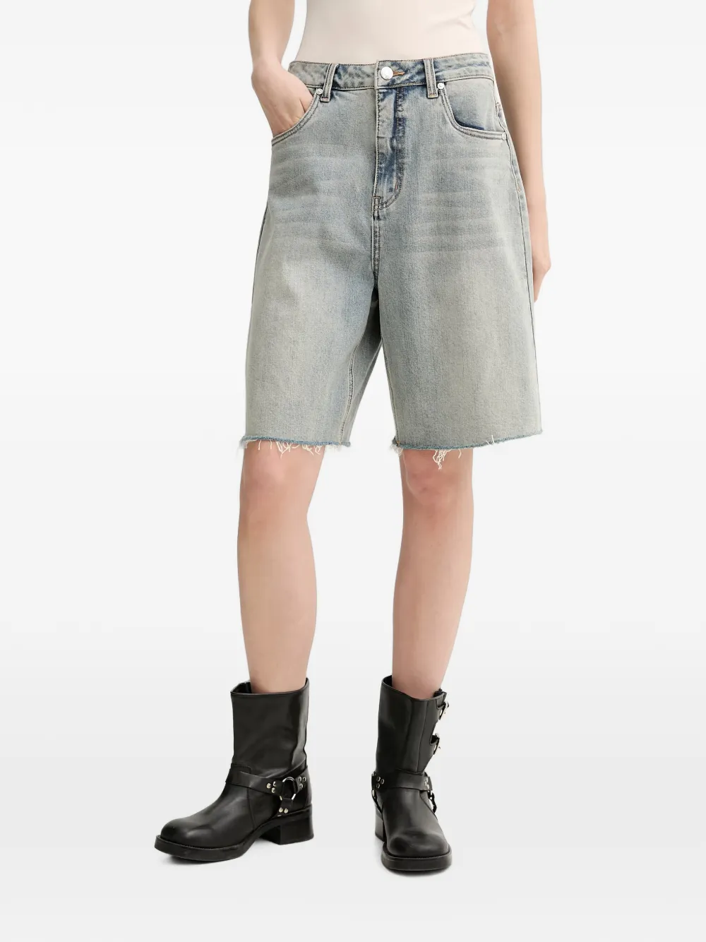 Gestuz GZnoma raw-cut denim shorts - Blu