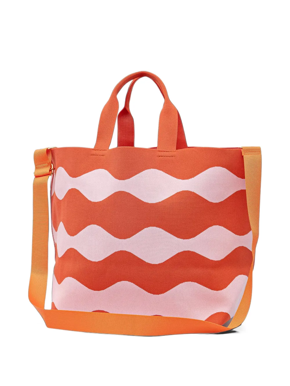 Blauer wave-pattern logo-patch tote bag Oranje