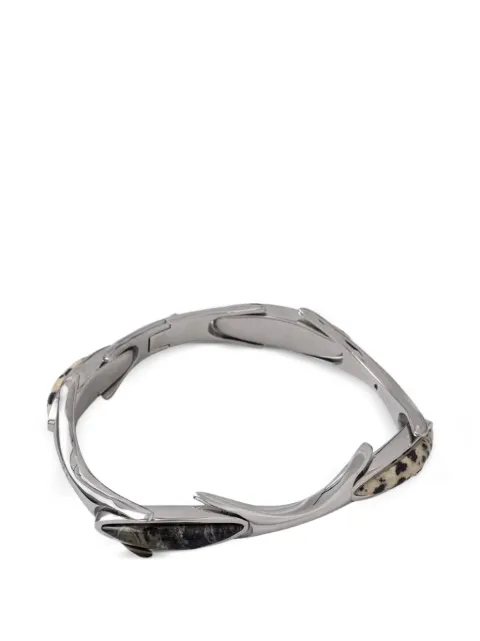 Diesel stone-embellished rigid bracelet