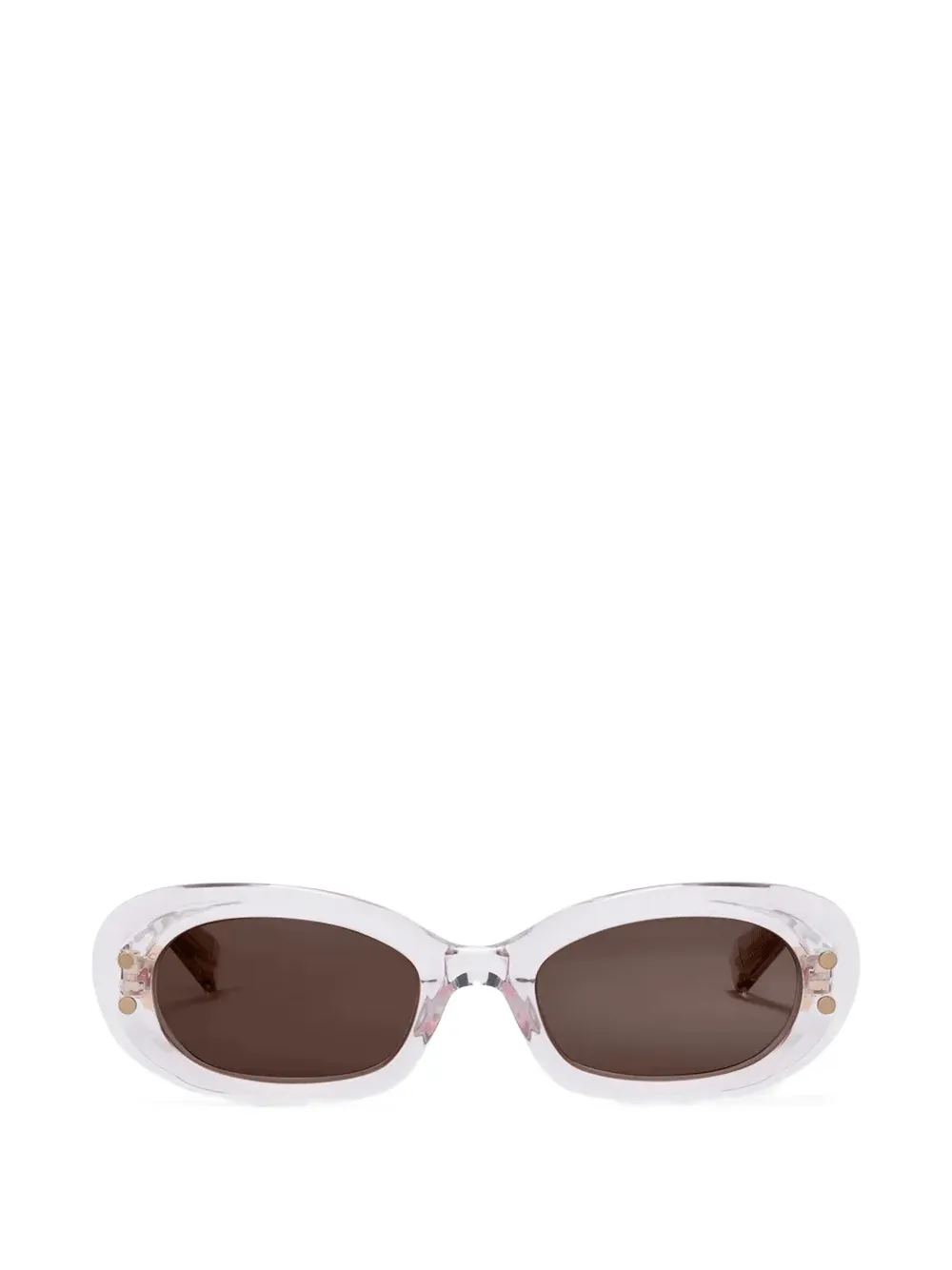 Balmain Eyewear 搭链椭圆形框太阳眼镜 | 灰色 | Image 1