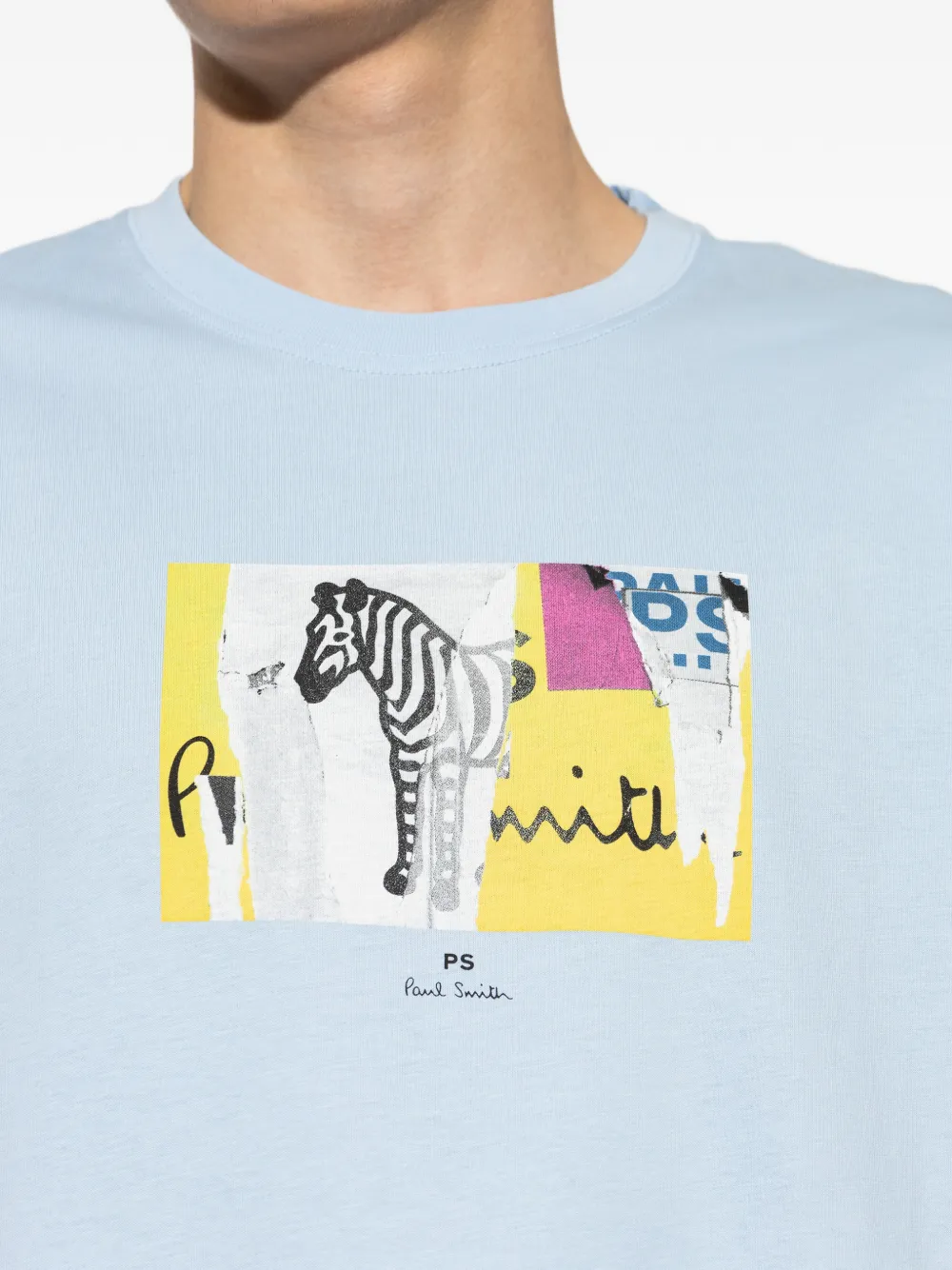 PS Paul Smith T-shirt met zebraprint Blauw