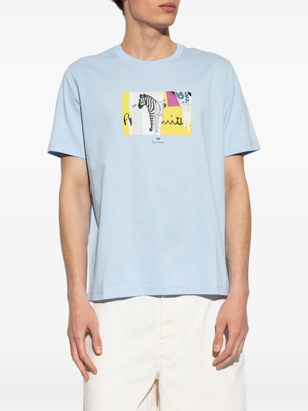 PS Paul Smith T-shirt met zebraprint Blauw