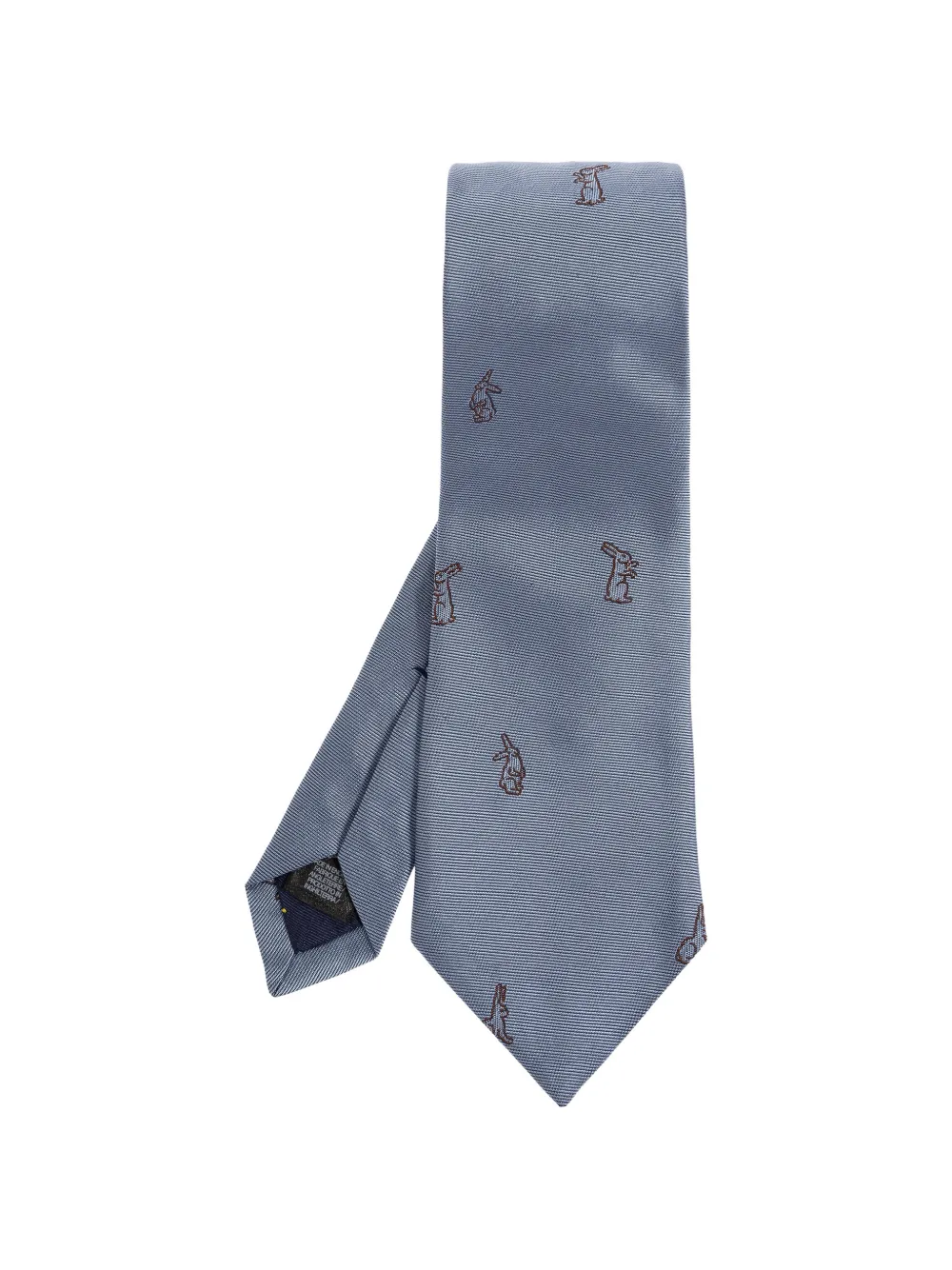 Paul Smith rabbit-embroidered silk tie - Blu