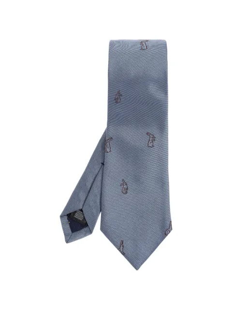 Paul Smith rabbit-embroidered silk tie
