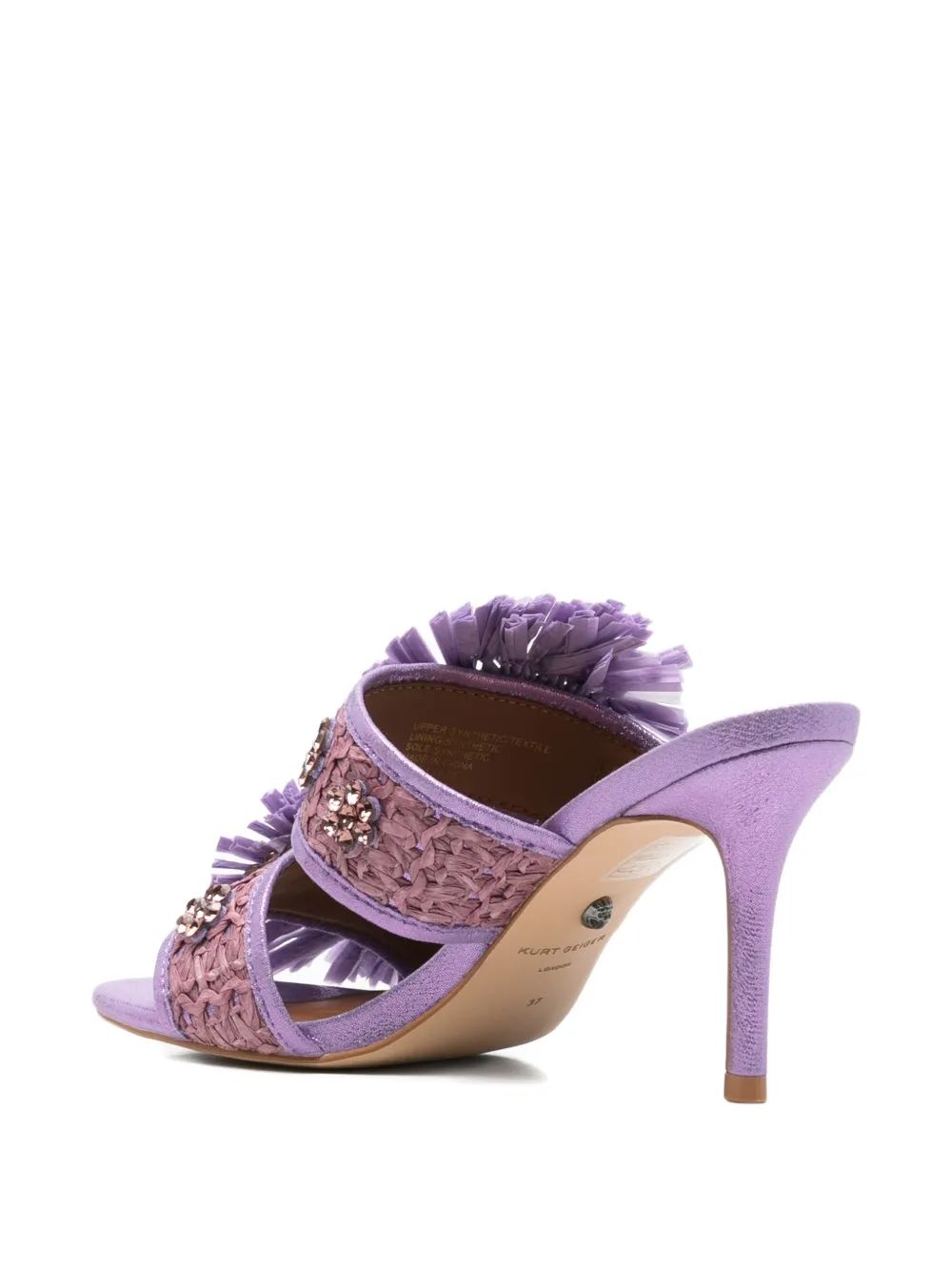 Kurt Geiger London fringe-trimmed crystal-embellished sandals Paars
