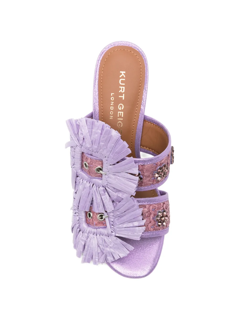 Kurt Geiger London fringe-trimmed crystal-embellished sandals Paars