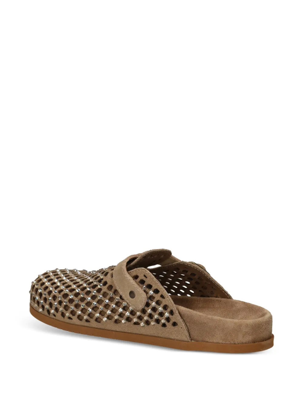 Metisse crystal-embellished mules Beige