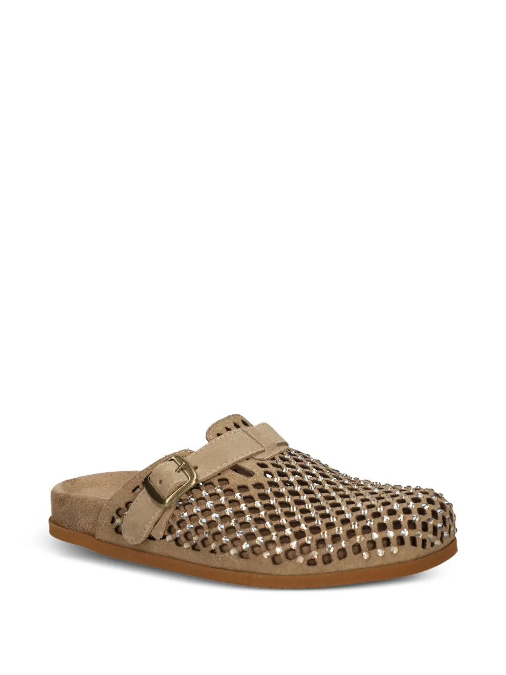 Metisse crystal-embellished mules Beige