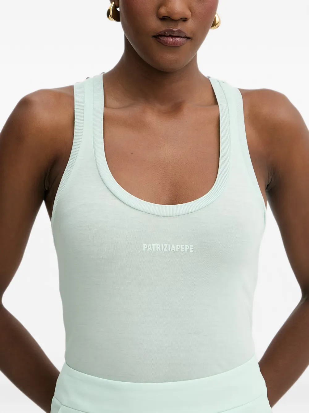 Patrizia Pepe Tanktop met logoprint Groen