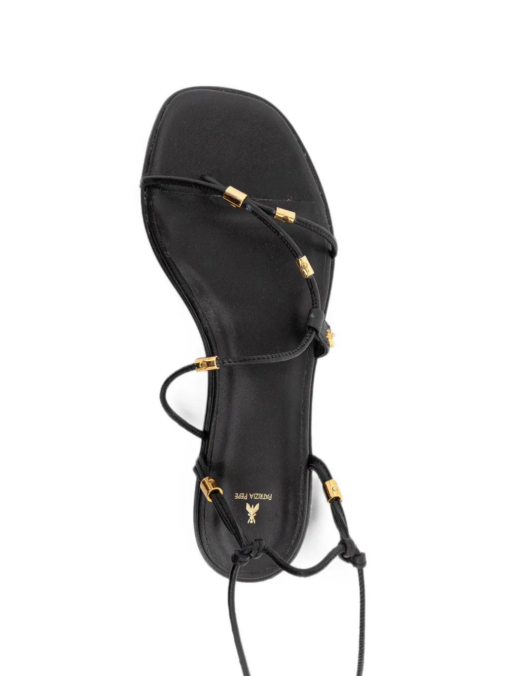 Patrizia Pepe wrap-around Fly-motif sandals Zwart