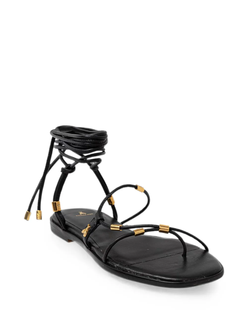 Patrizia Pepe wrap-around Fly-motif sandals Zwart