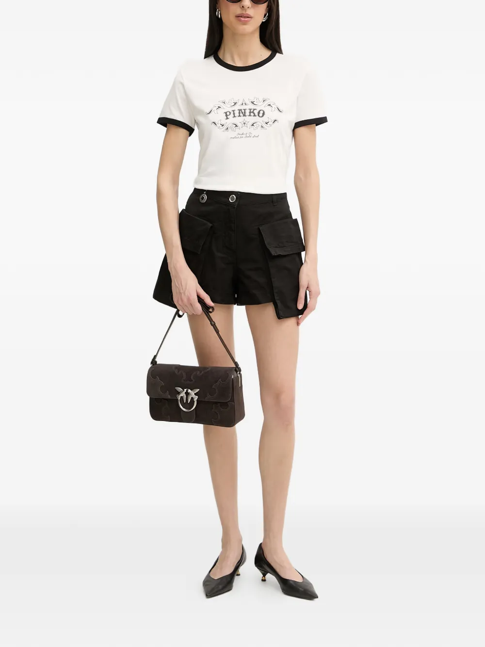 PINKO oversized-pocket shorts - Nero