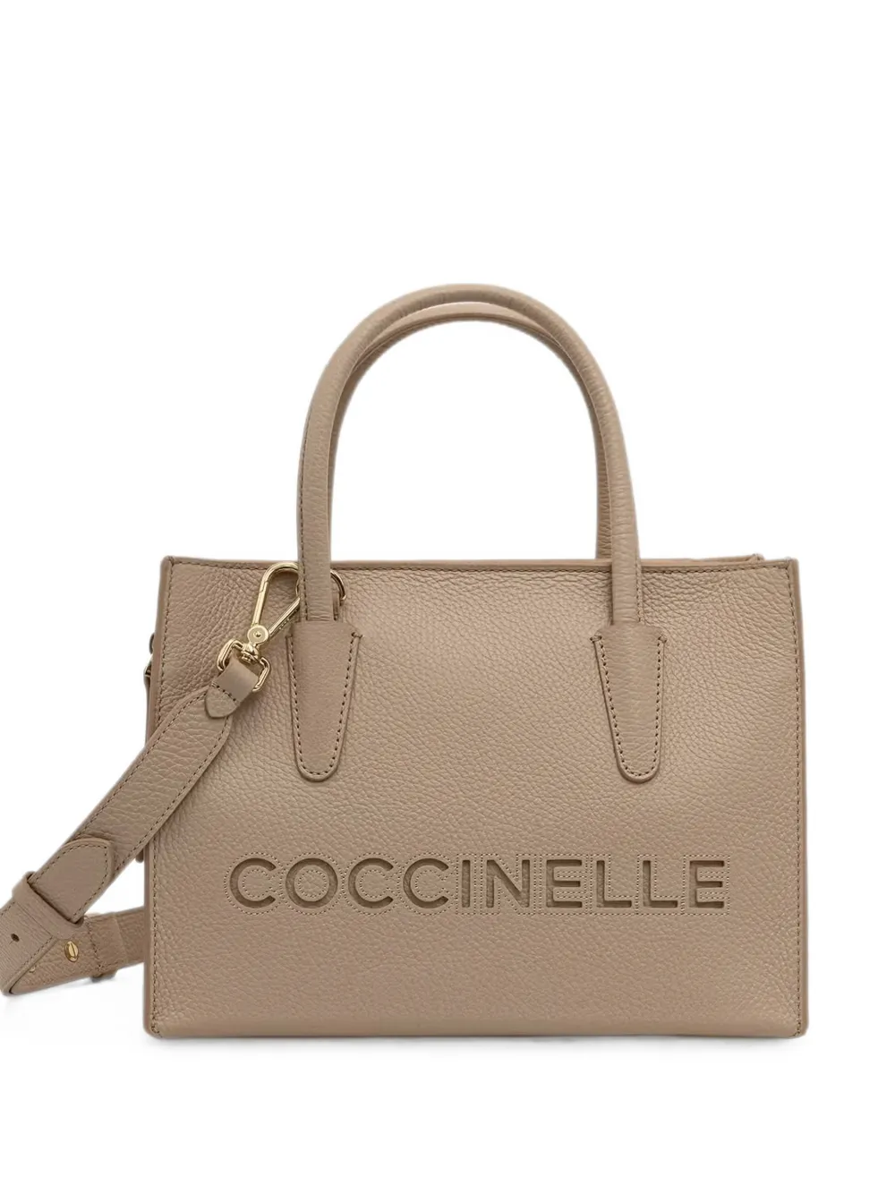 Coccinelle logo-debossed leather tote bag - Toni neutri