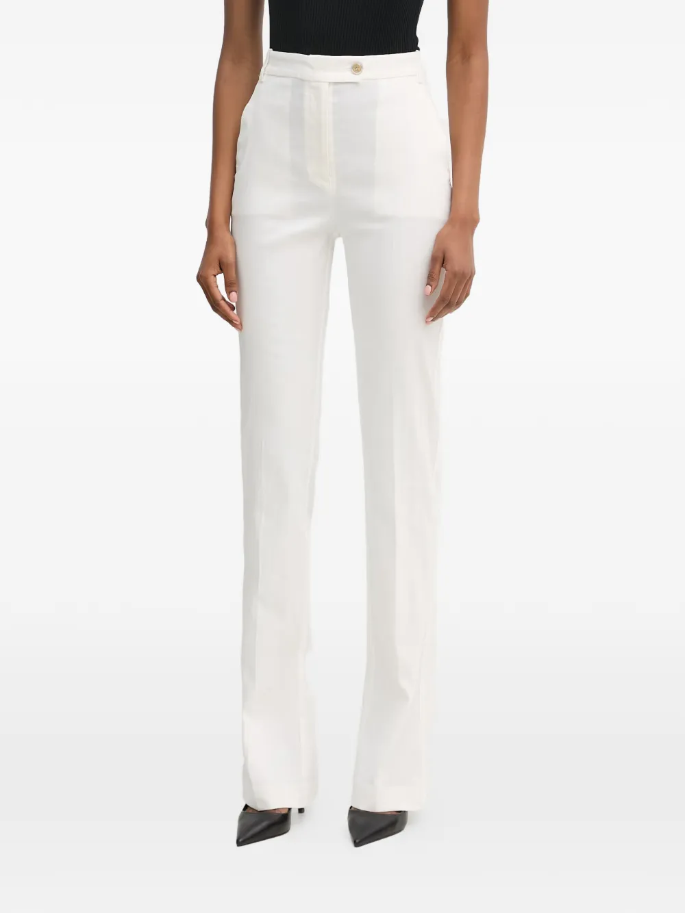 PINKO split-hem slim-fit trousers - Bianco