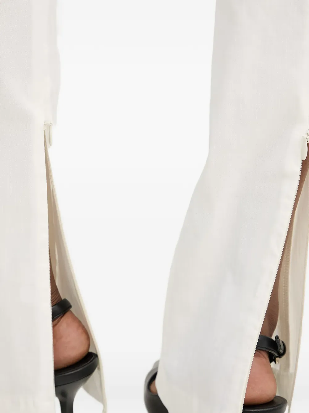 PINKO Broek van linnenblend met geperste plooi Wit