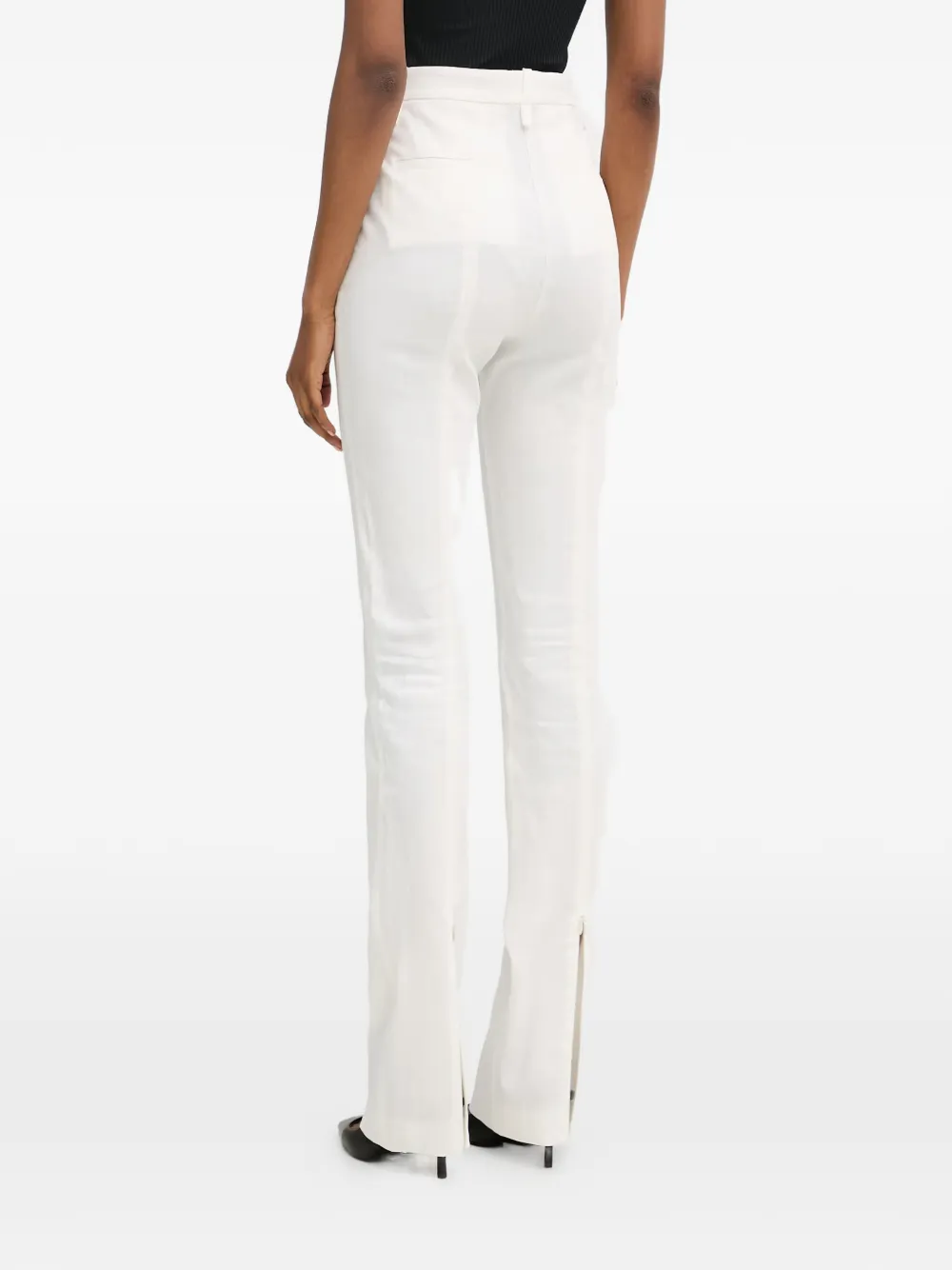 PINKO Broek van linnenblend met geperste plooi Wit