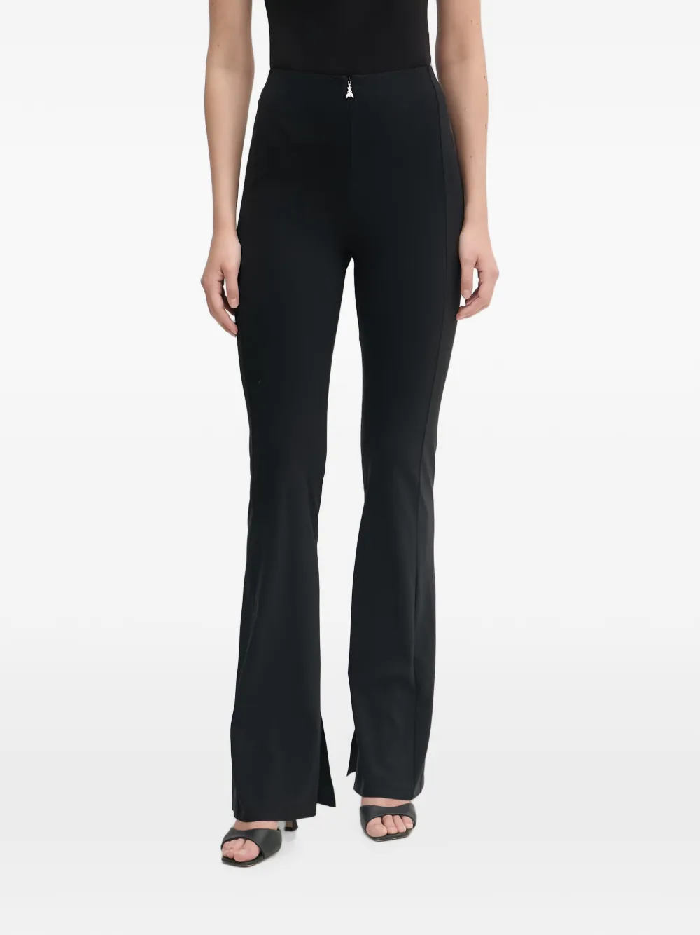Patrizia Pepe logo-plaque flared trousers - Nero