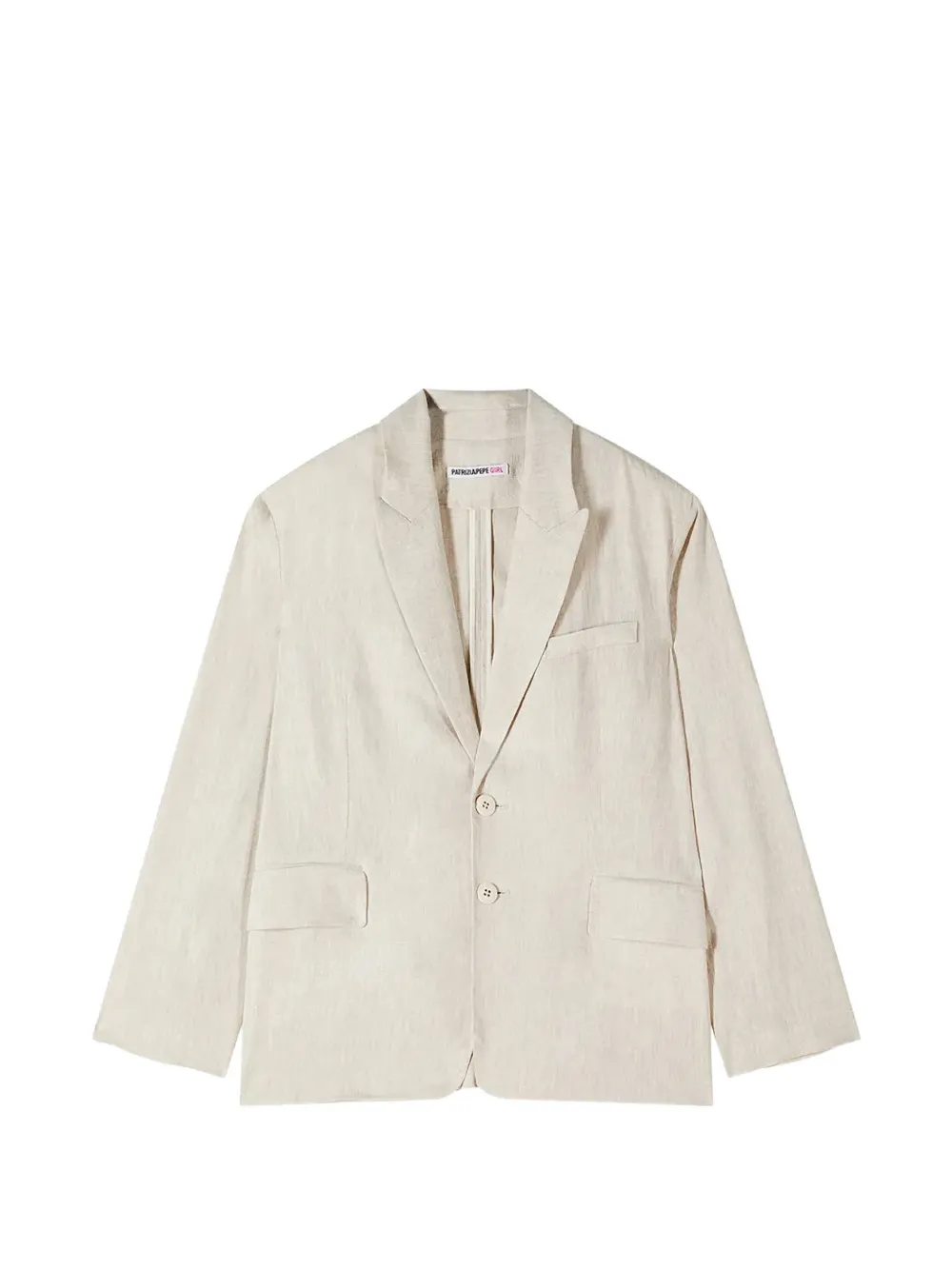 Patrizia Pepe girl notched-lapel single-breasted blazer - Toni neutri
