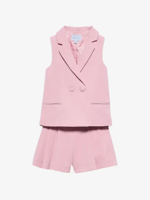 Abel & Lula double-breasted sleeveless shorts set (set of two)
