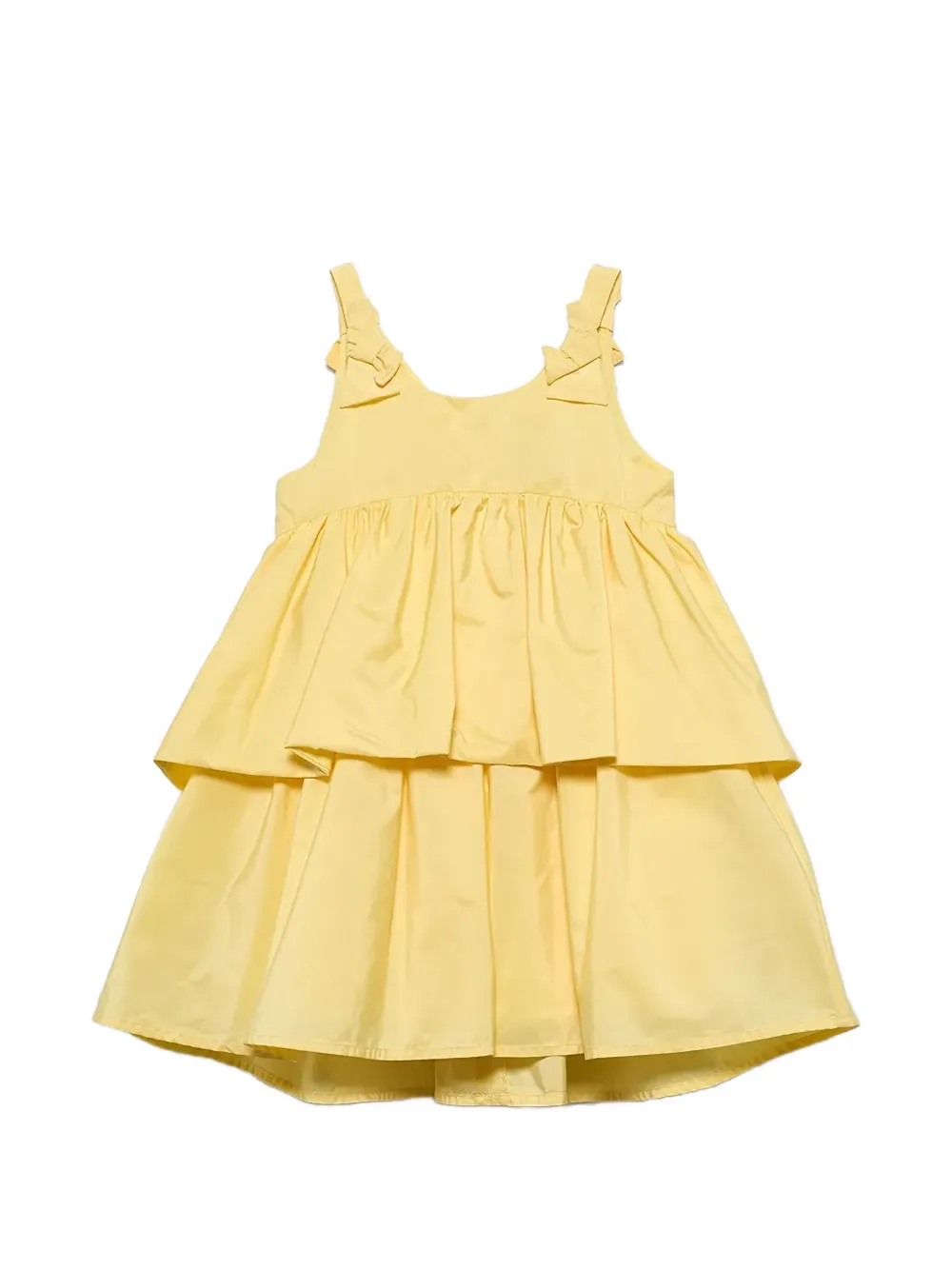 Abel & Lula mini bow-detail tiered dress - Giallo