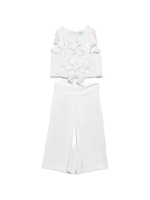 Abel & Lula ruffled sequin-embellished trouser set (set of two)