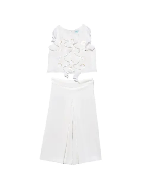 Abel & Lula ruffled sequin-embellished trouser set (set of two)