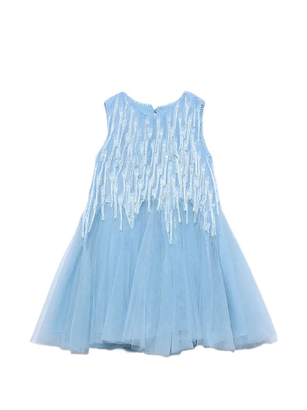 Abel & Lula mini fringe-detail tulle dress - Blu