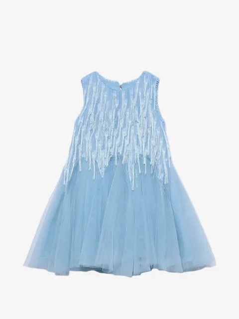 Abel & Lula mini fringe-detail tulle dress