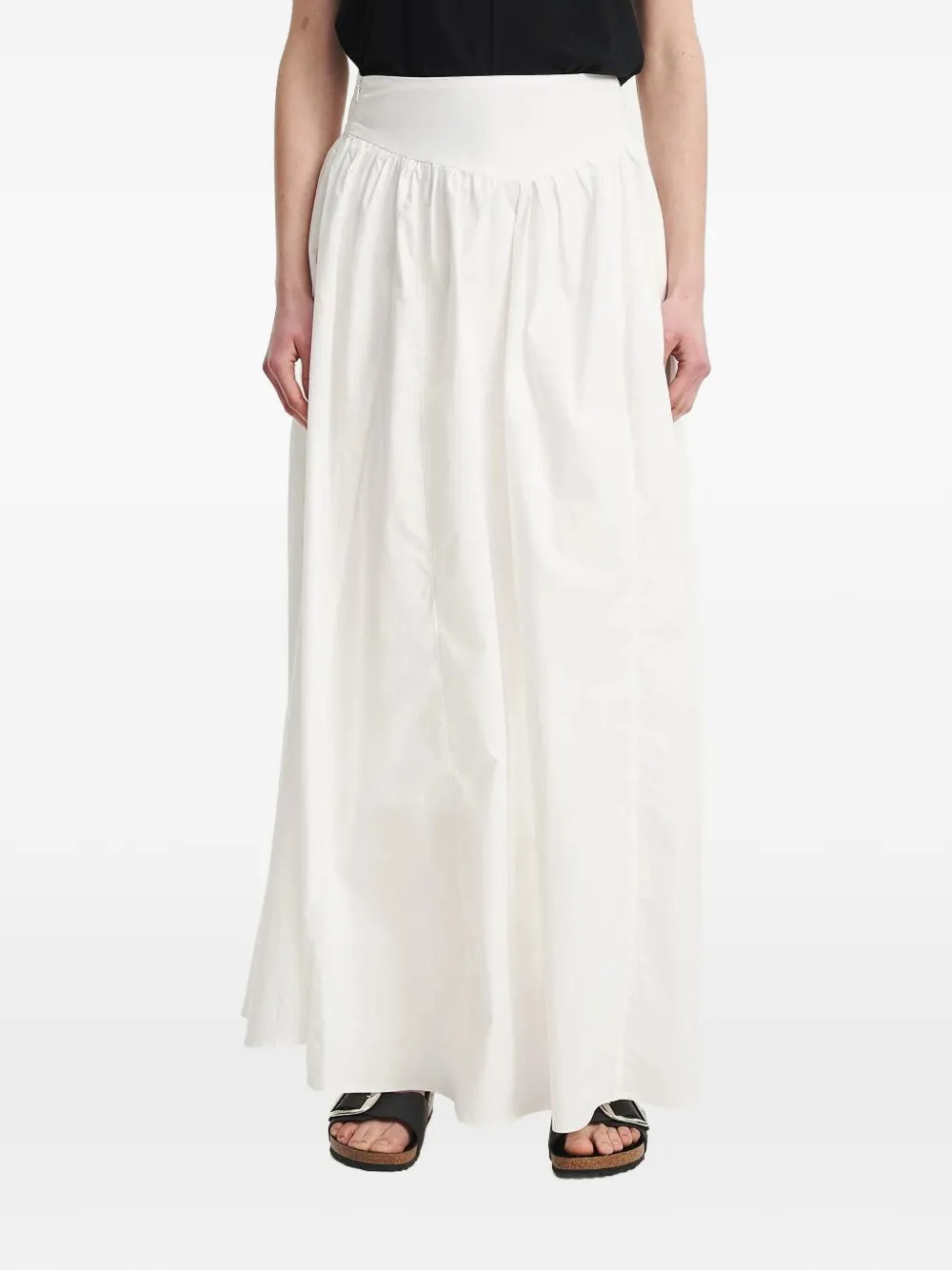 Eleh gathered A-line maxi skirts - Bianco