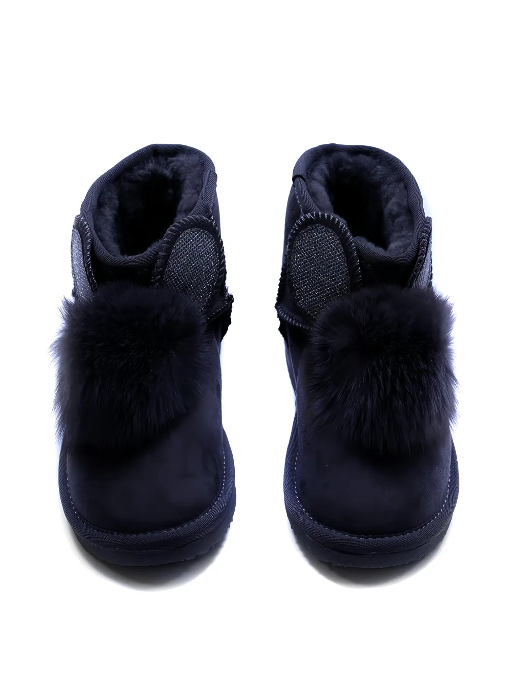 Master Of Arts Kids pom-pom faux-fur boots Zwart