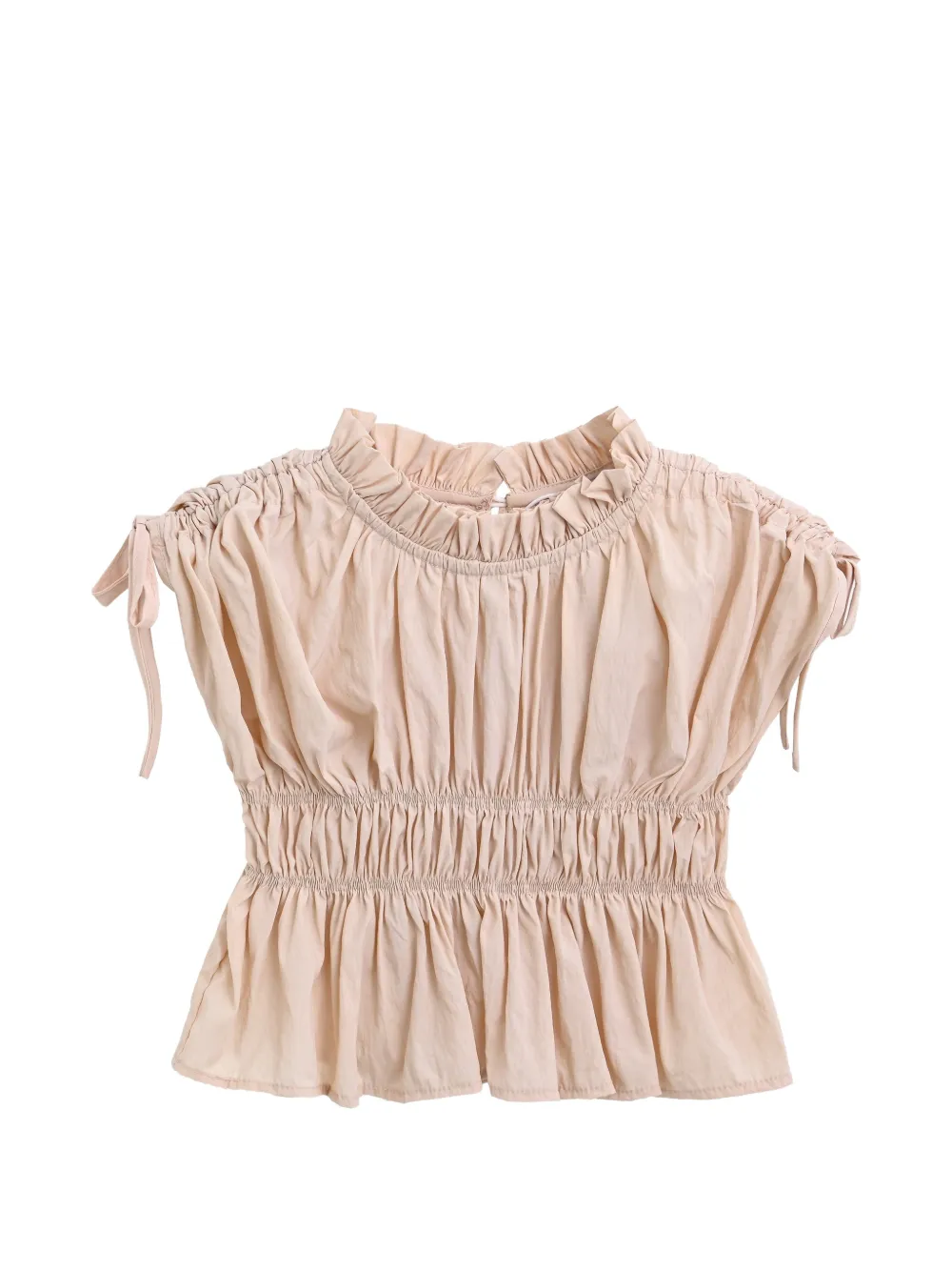 Mimi Tutu ruffle-trimmed shorts set (set of two) - Toni neutri