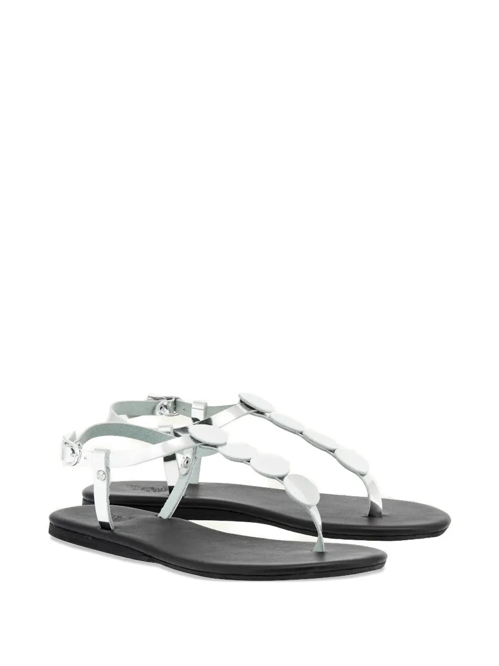Ancient Greek Sandals Ilida round-detail flat sandals Zilver