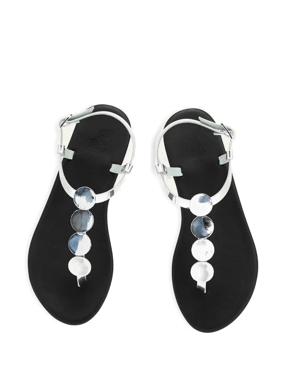Ancient Greek Sandals Ilida round-detail flat sandals Zilver
