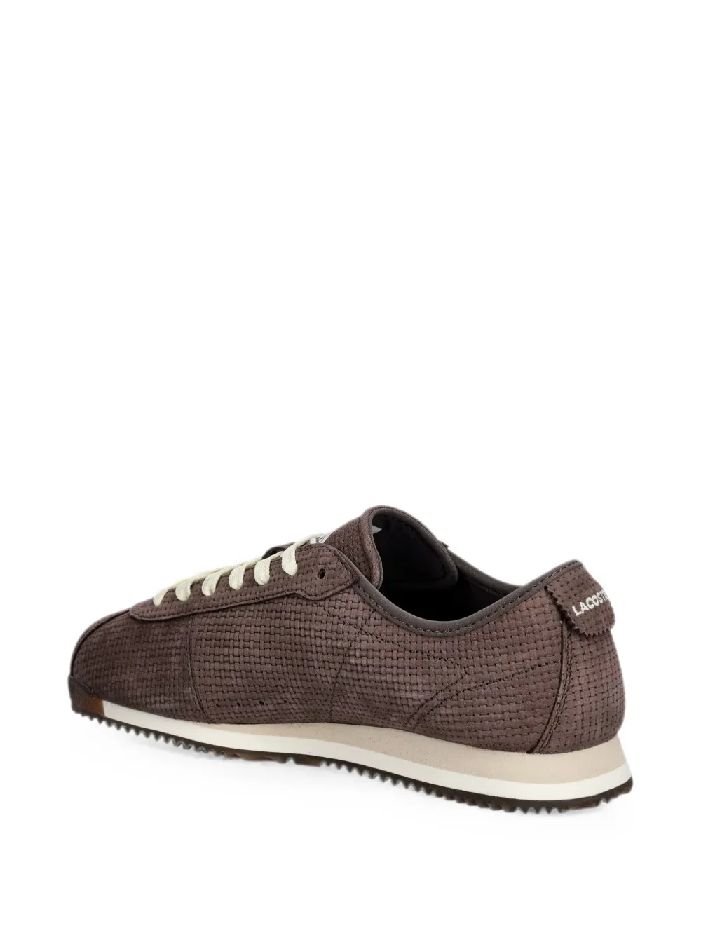 Lacoste Sneakers met geweven effect en logo-patch Bruin