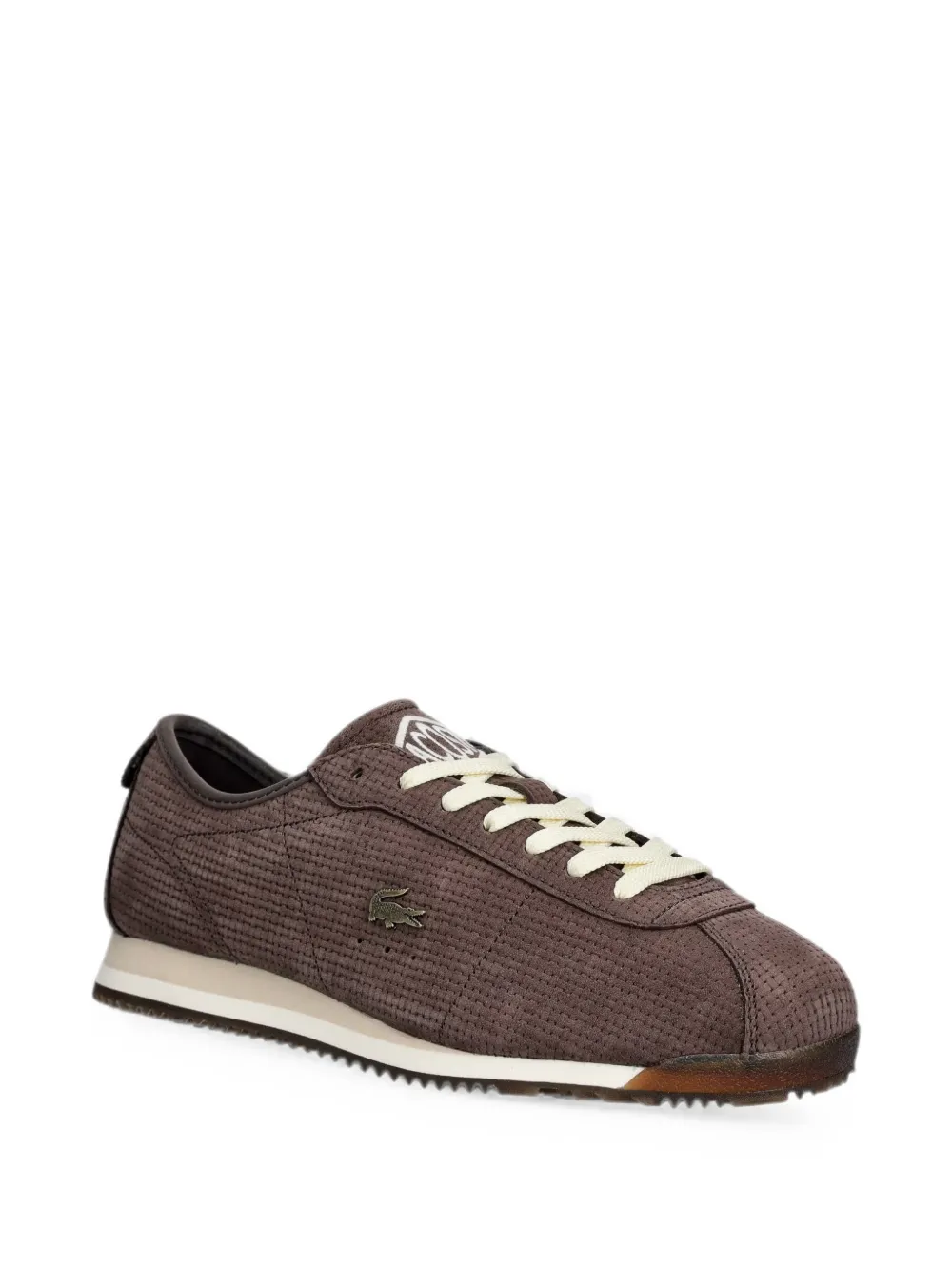 Lacoste Sneakers met geweven effect en logo-patch Bruin