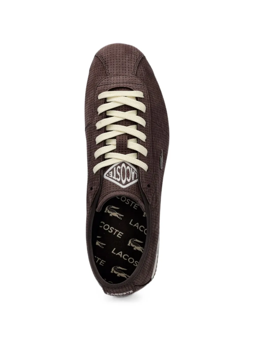 Lacoste Sneakers met geweven effect en logo-patch Bruin