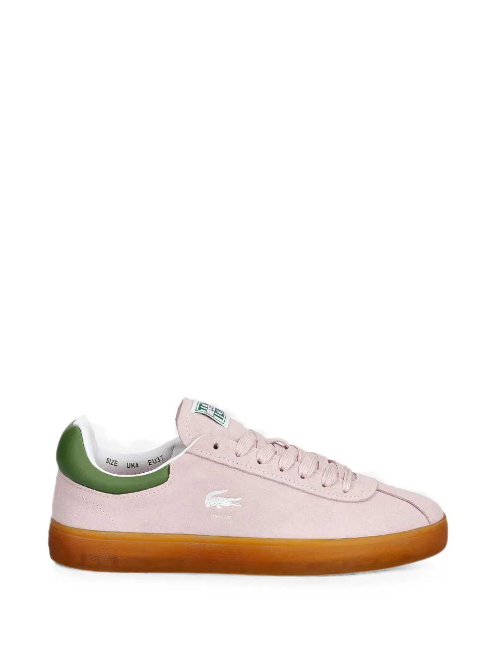 Lacoste logo-patch suede sneakers - Rosa