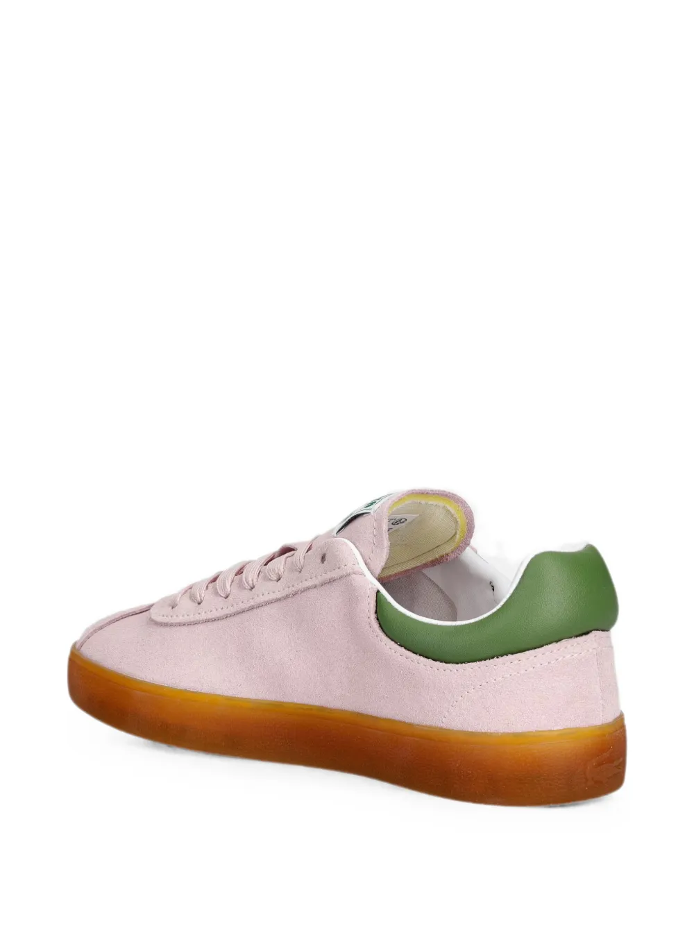 Lacoste logo-patch suede sneakers Roze