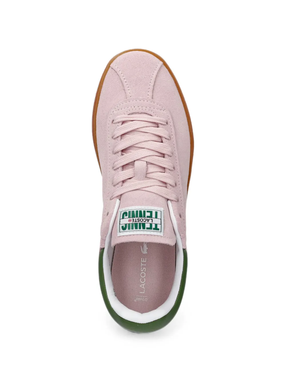 Lacoste logo-patch suede sneakers Roze