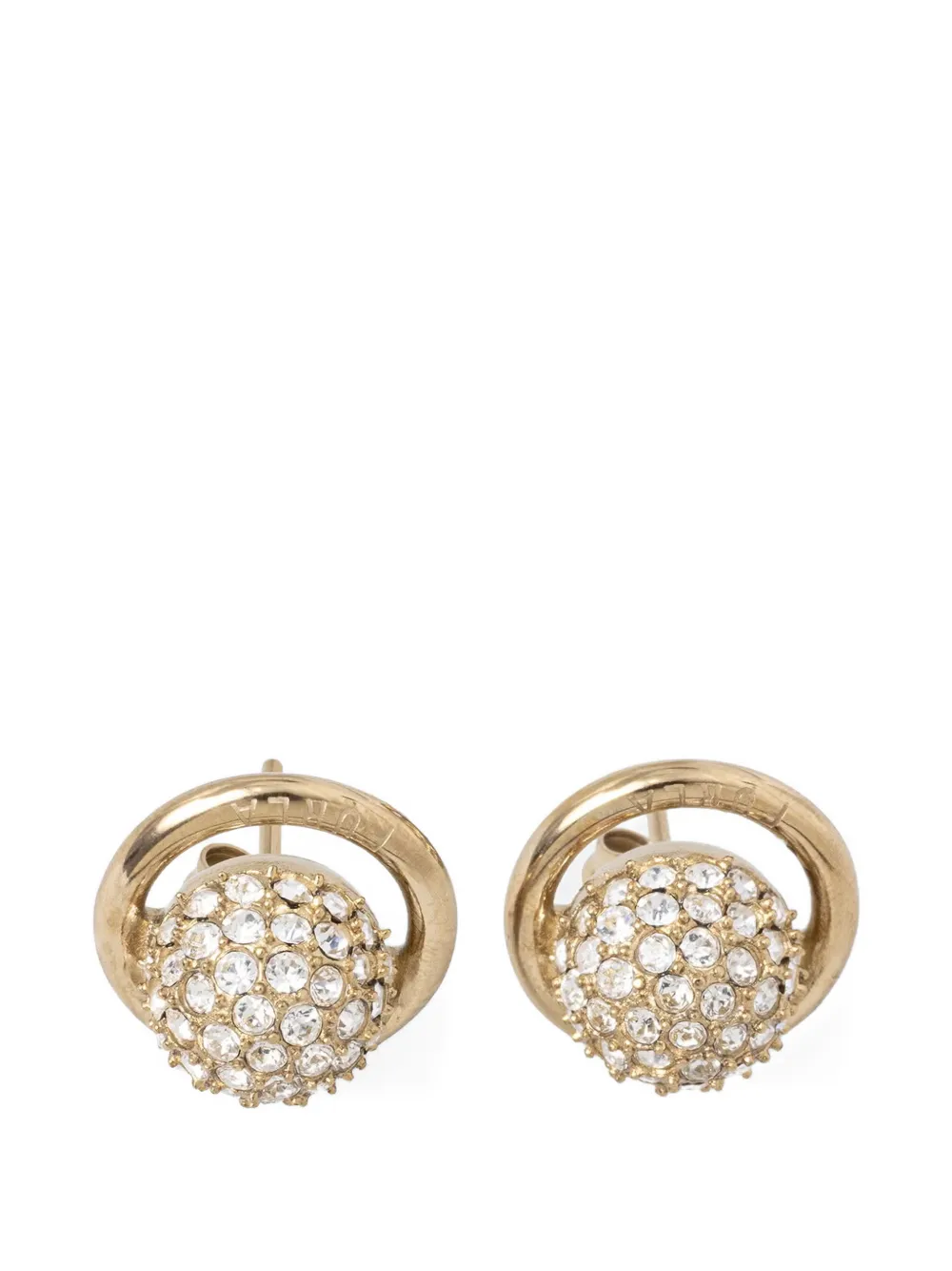 Furla crystal-embellished orb earrings - Oro