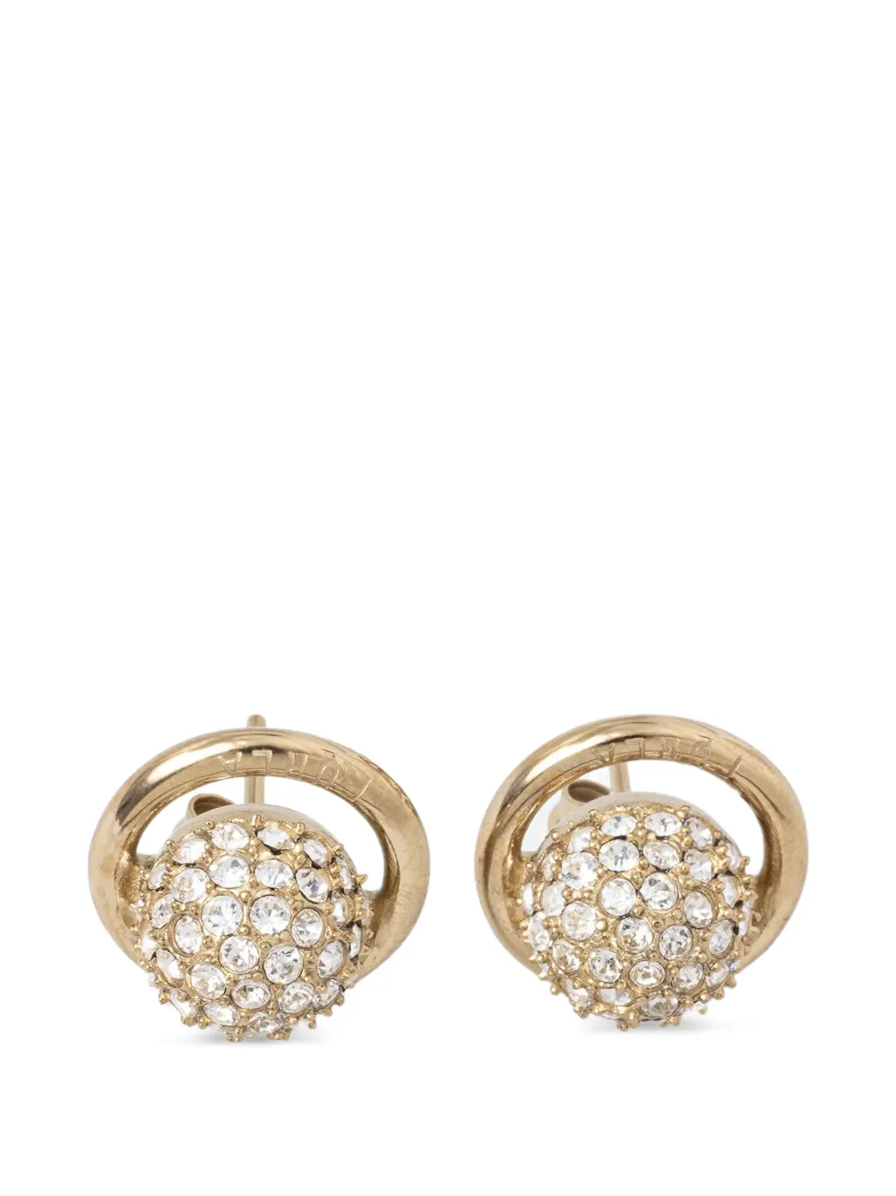 Furla crystal-embellished orb earrings - Oro