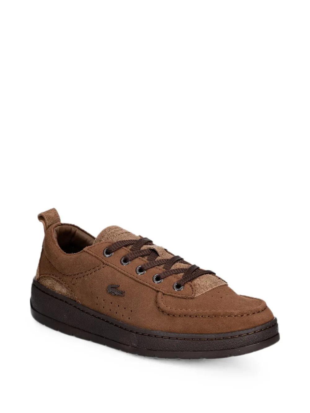 Lacoste Sneakers met suède vlakken Bruin