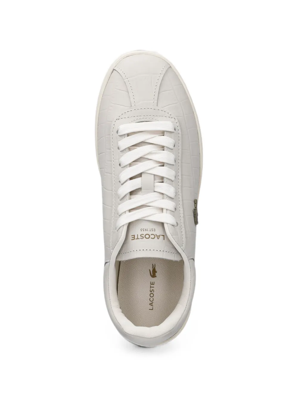 Lacoste croc-effect leather sneakers Wit